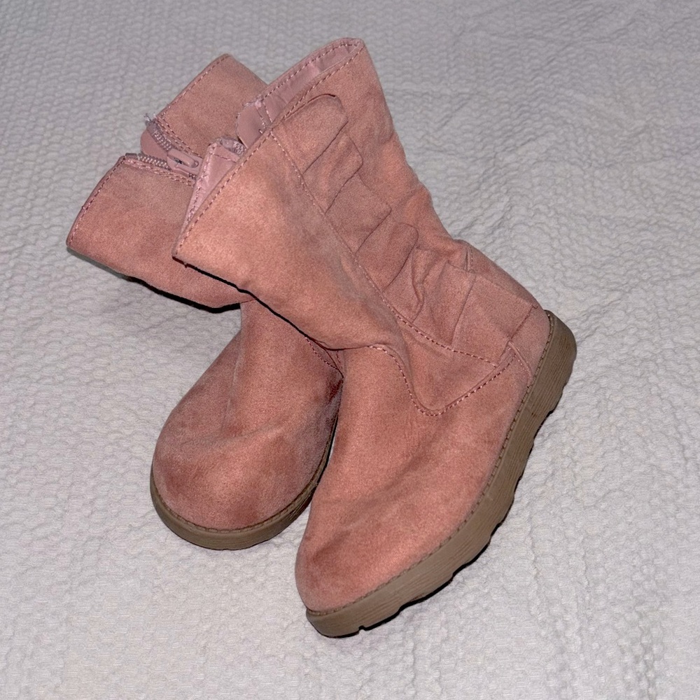 Pink Ruffle Old Navy Kids Boots, Size 8